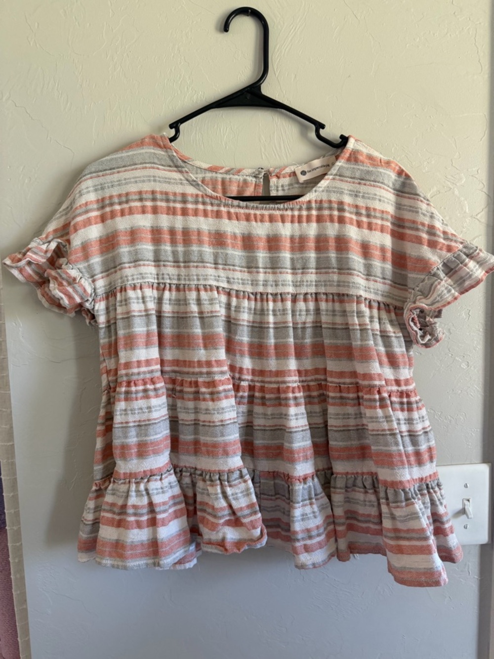 Striped Ruffle Peplum Top